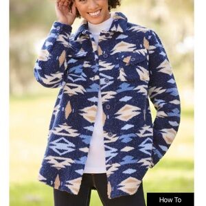 Woman Within Blue Patterned Jacket